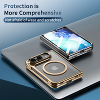 Étui de téléphone portable magnétique pliable en PC transparent plaqué or de haute qualité, résistant aux chocs, pour 18 Ultra Fold