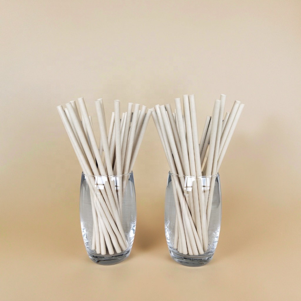 Hot Sale 100% Biodegradable Disposable Paper Straw Durable Waterproof Bubble Tea Drinking Straw for Takeaway
