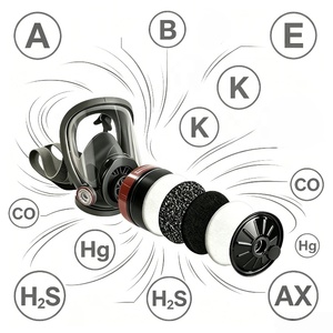 <span class=keywords><strong>Masque</strong></span> à gaz intégral à filtration élevée 99 %, double filtre à charbon actif, bloque les vapeurs, la poussière et les fumées, conception personnalisée, faible MOQ - Product Image 2