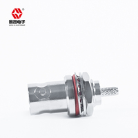 BNC femelle nickelé RF coaxial RG174 câble 3/8-32 filetage à travers la paroi sertissage divers avec matériau de contact en cuivre