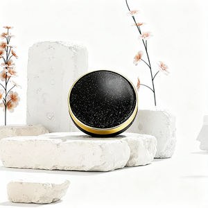 Kustomisasi pabrik 15g Electroplating Puff portabel Matte hitam ABS + PP Foundation aplikasi Makeup kotak bantal udara bubuk - Product Image 4