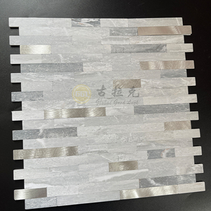 Carreau PVC pour dosseret de cuisine moderne Carreau de mosaïque <span class=keywords><strong>gris</strong></span> <span class=keywords><strong>clair</strong></span> Mélange de carreaux adhésifs en métal - Product Image 6