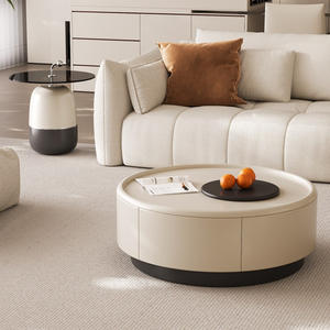 Mesa de Centro Moderna Minimalista con Tapa de Madera Maciza Estilo Crema para Sala de Estar, Hogar, Apartamento Pequeño, Muebles de Diseño Nuevo 2025 - Product Image 3