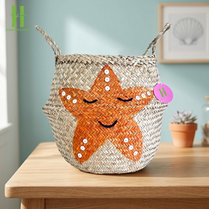 High Quality Handwoven <b>Wicker</b> Storage <b>Basket</b> with Handle and Wheels for Christmas Decorations Gifts Laundry-Eco-Friendly Bag - Product Image 1