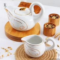 Gros logo personnalisé théière ensemble porcelaine théière et bouilloires théière en céramique