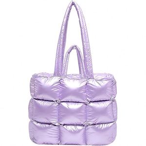 Bolso Tote Impermeable de Gran Capacidad para Mujer, Bolso de Hombro Acolchado de Poliéster Negro para Invierno, Bolso Bandolera - Product Image 2