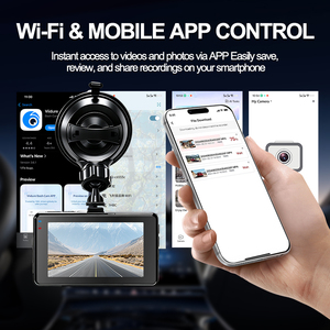 กล้องติดรถยนต์ 5.8G WiFi Dash Cam 4K บันทึกภาพหน้า-หลัง แบบสองช่องทาง ชิ<span class=keywords><strong>ป</strong></span><span class=keywords><strong>ป</strong></span>ระมวลผล Allwinner V851S3 พอร์ตจ่ายไฟ Type-C หน้าจอ IPS 3.0 นิ้ว รุ่น Dashcam-MOQ2 - Product Image 3