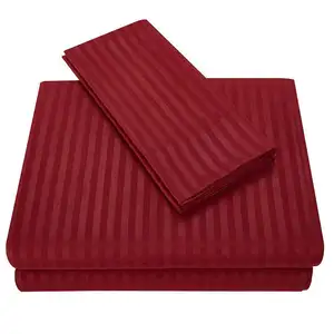 Parure de lit en Satin, Set de literie de luxe Royal 200tc à rayures 100% polyester