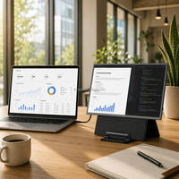 Moniteur portable pour ordinateur portable 23,8 pouces, écran pliable 100 Hz FHD avec support de bureau USB-C pour le travail et les voyages
