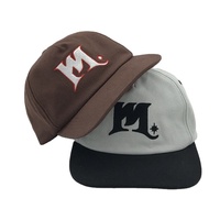 Hoge Kwaliteit Corduroy Stof Geborduurd Logo Licht Rand 5 Panel Corduroy Vader Cap