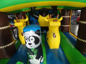 Trẻ em juegos inflables Para parque infantil Inflatable bouncy nhảy lâu đài Combo trượt rừng Inflatable chướng ngại vật khóa học