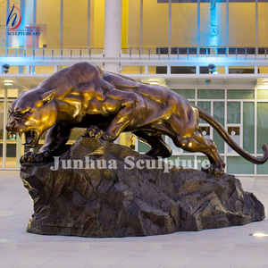 Al di fuori della vita dimensione del metallo del mestiere animale bronzo nero panther statue per la vendita - Product Image 5