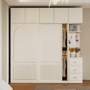 DUTRIEUX Armario de Almacenamiento de Lujo para Mujer, Estilo Nórdico, con Puertas Correderas, Organizador de Armario, Blanco, Grande - Product Image 2