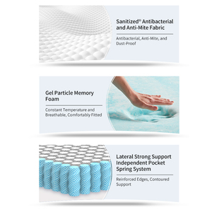 Aidi massage thoải mái Nệm mật độ cao xốp Bộ nhớ bọt Nệm Nữ Hoàng Kích thước cuộn trong hộp - Product Image 3