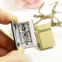 Montre de poche en quartz Death Note, petite taille, forme de livre noir, pendentif collier, cadeaux d'anniversaire pour hommes, femmes et enfants