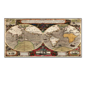 <span class=keywords><strong>Mapa</strong></span> Retro <span class=keywords><strong>del</strong></span> <span class=keywords><strong>Mundo</strong></span>, Decoración de Sala de Estar, Pintura para Pared de Fondo de Sofá, Versión Horizontal, Pintura Grande para Pared de Oficina - Product Image 6