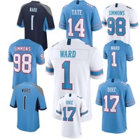 Grosir Tennessee Berkualitas Tinggi Jahitan Penuh # 17 Dike # 14 Tate # 1 Kantor # 98 Jersey Sepak Bola Amerika Simmons