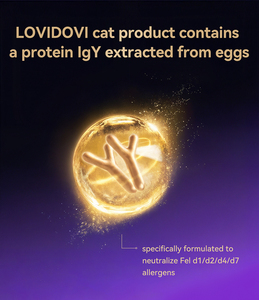 Lovidovi OEM/ODM Croquettes pour chats anti-<span class=keywords><strong>allergie</strong></span> avec formule cuite saveur poulet, neutralisant les antigènes Fel D1/D2/D4/D7, en sachet - Product Image 3