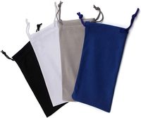 Vente en gros d'étui souple en microfibre pour lunettes de soleil avec cordon de serrage pochette pour sac à lunettes en plusieurs couleurs étui pour lunettes en verre prêt à l'emploi