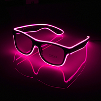 Kacamata El Wire Glow Sun Glasses Pesta Halloween DJ Lampu Terang Lampu Keselamatan Tiga Mode USB Dapat Diisi Ulang Festival Musik Multi-warna