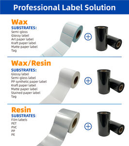 <span class=keywords><strong>Ruban</strong></span> de transfert thermique <span class=keywords><strong>à</strong></span> cire personnalisé pour imprimante d'étiquettes <span class=keywords><strong>à</strong></span> code-barres, 110 mm * 300 m, encre noire - Product Image 4