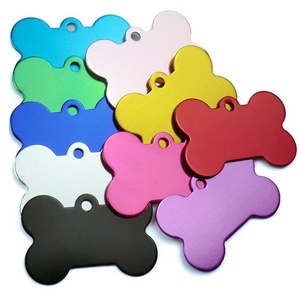 38MM <strong>Dog</strong> Tag Pet Identity Card Blank Printer Anodized Aluminium Alloy Custom Necklace Metal Bone Shaped Blank <strong>Chain</strong> <strong>Dog</strong> Tag - Product Image 1