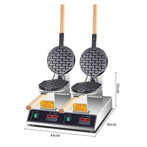 Precio de fábrica comercial mecánico Digital doble cabeza giratoria burbuja huevo Puff Mini máquina para hacer gofres equipo de aperitivos - Product Image 2