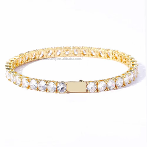 Accessoires Bracelet pour homme Hip Hop avec boucle à ressort, chaîne tennis simple rangée et zircon, Tanjing Fashion - Product Image 5