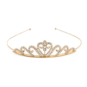 QS Crianças Tiaras Princesa Coroas Headband Crianças Meninas Bridal Crystal Crown Acessórios Do Partido De Casamento
