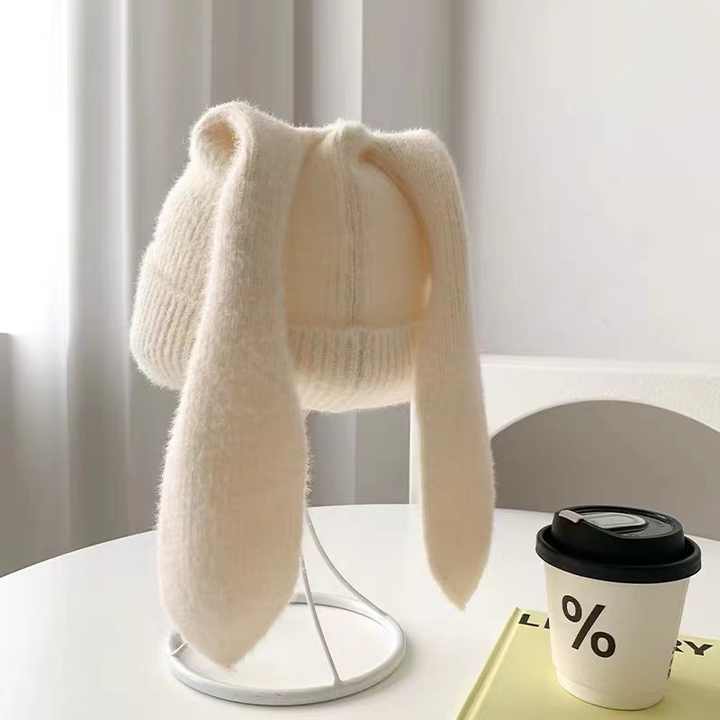 BEANIE HAT IN COLORFUL WOOL AND RABBIT FUR 392117 main image 0