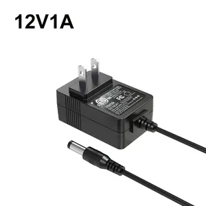 Catu Daya Sakelar Dinding Dc 12V 1A dengan Etl Fcc untuk Kamera Cctv Led untuk Adaptor Colokan AS