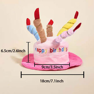 Topi ulang tahun anjing cosplay hewan peliharaan mainan pesta anak kucing dan anak anjing hadiah Tahun Baru lucu topi kue lilin ulang tahun aksesoris pakaian - Product Image 2