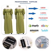 Robe longue décontractée et élégante pour femme BYJ707, tendance été, épaules dénudées, manches bouffantes, coupe ample, style streetwear et plage