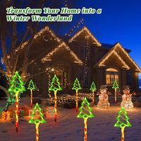 Plastik-LED-Weihnachtsbaum Schneeflocke Weihnachtsmann Schneemann Fünf-Sterne Solar-Bodenstecker-Licht IP44 Wasserdicht Fernbedienung Hofbeleuchtung