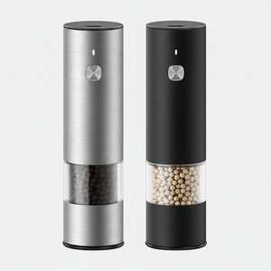 ชุดเครื่องปรุงรสเกลือและพริกไทยแบบกดอัตโนมัติ ชาร์จผ่าน USB ผลิตจากสแตนเลส เป็นมิตรต่อสิ่งแวดล้อม เหมาะสำหรับครัวและบาร์บีคิว - Product Image 1