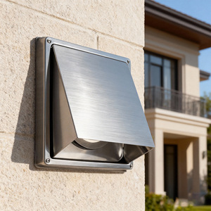 Capot de ventilation carré pour sortie d'air, couvercle de conduit d'évacuation de sèche-linge, couvercle de clapet anti-retour mural extérieur avec accessoires - Product Image 4