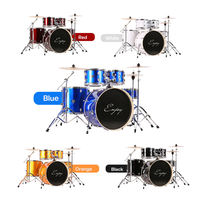 5-Piece Acoustic Professional Drum Full Sets for Beginner Home & Stage Shows - Musical Instruments