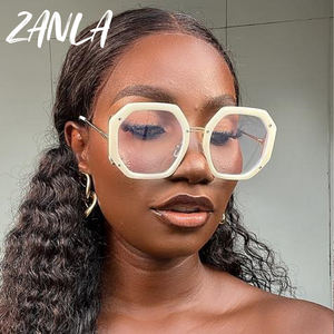 Octagon Anti Blue Light Polygon gafas de lectura redondas <span class=keywords><strong>2023</strong></span> moda marca de lujo diseño gafas transparentes mujeres monturas de gafas - Product Image 2