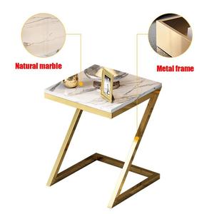 Mesa auxiliar de mármol creativa, lujosa y de alta gama/mesa auxiliar para sofá de sala de estar/mesa auxiliar pequeña moderna y sencilla para dormitorio - Product Image 3