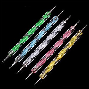 5 Stuks 2 Manier Puntje Pen Tool Nail Art Tip Multicolor Dot Toolset Dot Verf Manicure Kit Voor Embossing Patroon Nail Art - Product Image 6