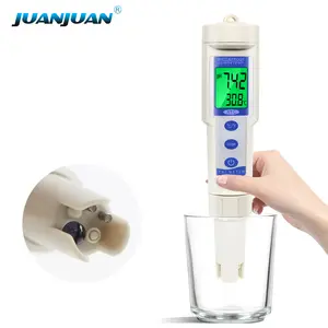 Portable Water Quality Tester Digital 3 in 1 PH EC Temperature Meter with Backlight and Automatic Temperature
