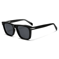 Lunettes de soleil polarisées surdimensionnées carrées noires vintage 2027 en acétate, avec logo personnalisé, monture épaisse, pour hommes et femmes, transparentes