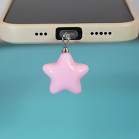 1 Chubby Pentagonal Star Phone Dust Plug, pendentif de décoration de téléphone portable simple et mignon, accessoire de pendentif en résine
