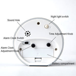 รอบนาฬิกาปลุกดิจิตอลเด็กของขวัญนักเรียนปิดเสียงไฟกลางคืนตกแต่งบ้านที่กําหนดเองเก่าแฟชั่นนาฬิกาปลุกม้านั่งแจก - Product Image 5