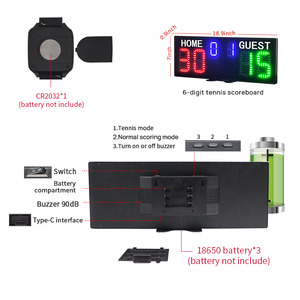 Marcador Digital LED para Tenis y <span class=keywords><strong>Pádel</strong></span> Ganxin, Portátil, con Visibilidad Clara, Seguimiento de Juegos, Control por Reloj y Soporte de Trípode - Product Image 4