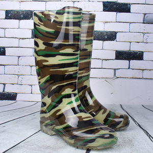 Botas de Lluvia de Camuflaje para Hombre, de Caña Alta, Antideslizantes, para Trabajo, con Tacón Bajo, Impermeables, para Uso en Exteriores - Product Image 2