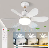 Ventilateur de plafond LED moderne avec télécommande E27, 3 couleurs, intensité variable, 3 vitesses de vent, 30W 40W, pales amovibles