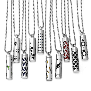 Stainless Steel Aromatherapy Necklace Diffuser Pendant Aroma Diffuser <b>Locket</b> Perfume Essential Oil Diffuser Pendant Necklace - Product Image 3