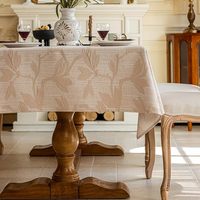 Nappe ronde en coton et lin, motif floral bleu, lavable en machine, style pastoral vintage