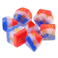 D4- D20 multi-options personnalisé en plastique acrylique dés rouge blanc bleu couches DnD dés 7pc RPG jeu de dés
